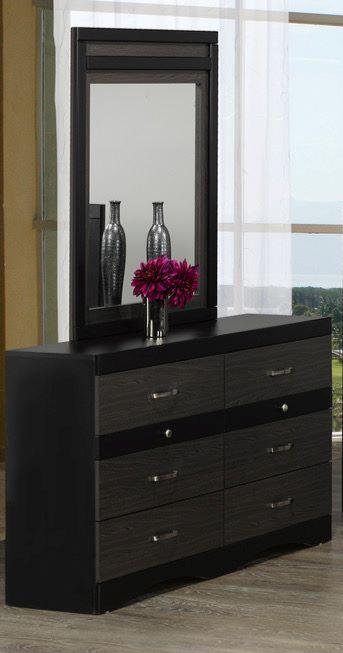 Canadian Made Dresser & Mirror Black/Tuxedo A9