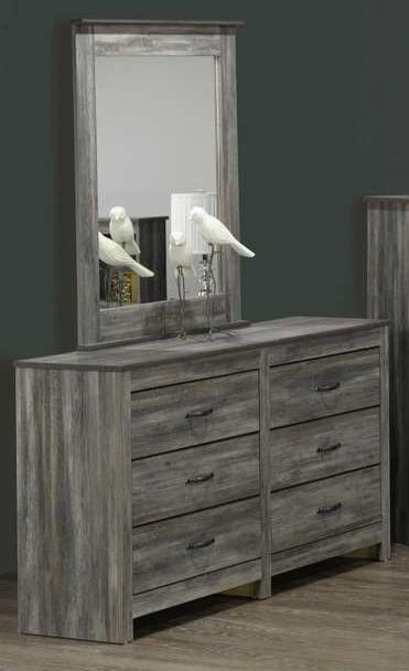 Canadian Made Dresser & Mirror Suede Grey 6730