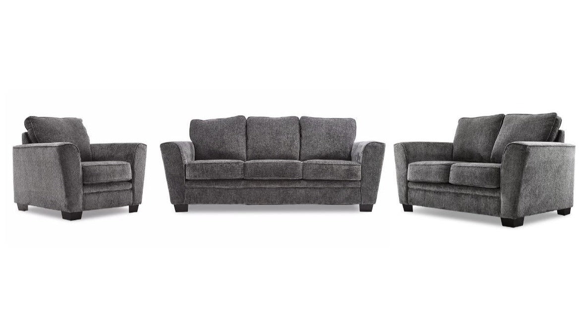 Canadian Made Fabric Loveseat Charcoal 3120-1722B