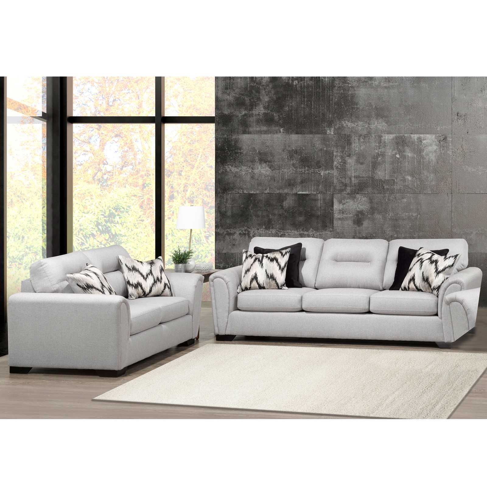 Canadian Made Zesus Silver Sofa Set 9559
