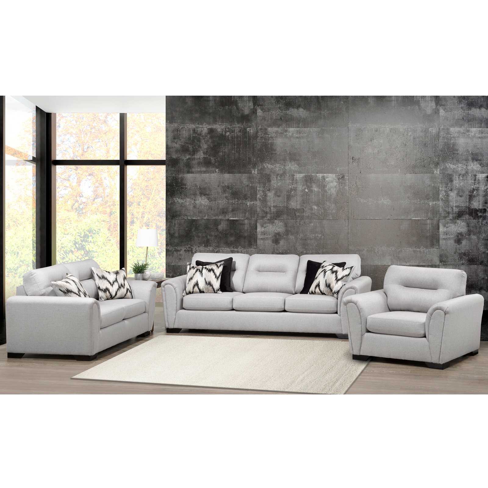 Canadian Made Zesus Silver Sofa Collection 9559