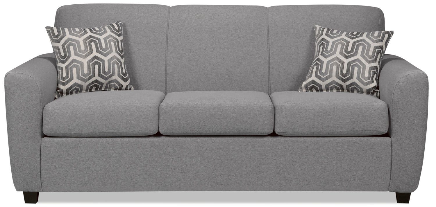 Canadian Made Fabric 2PC Sofa Set Light Grey 5005