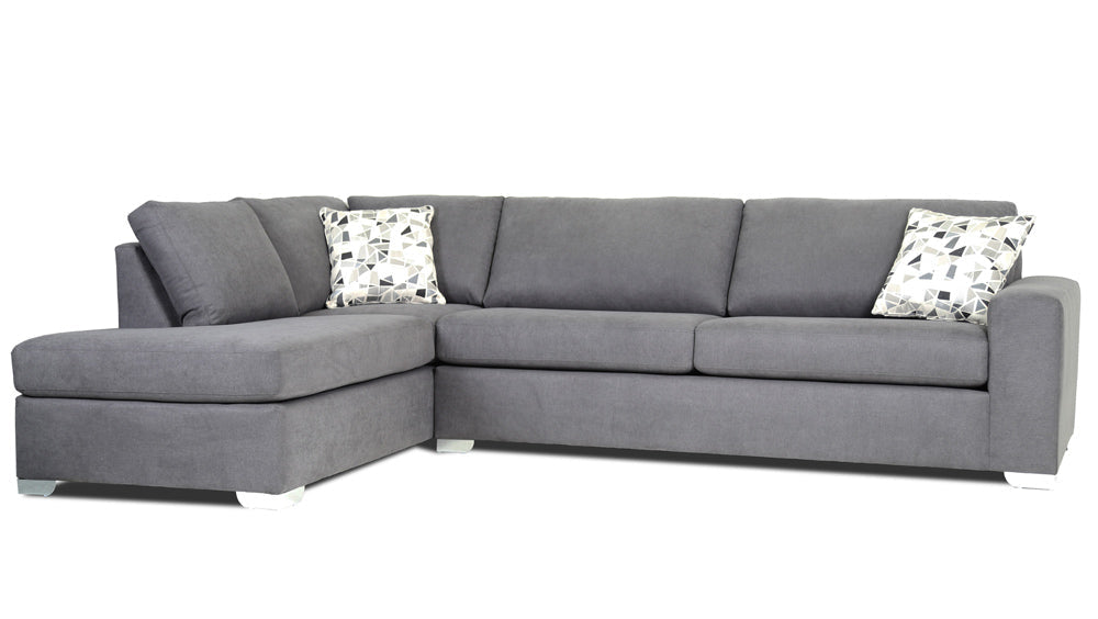 Canadian Made Fabric Sectional Sofa Grey 1257