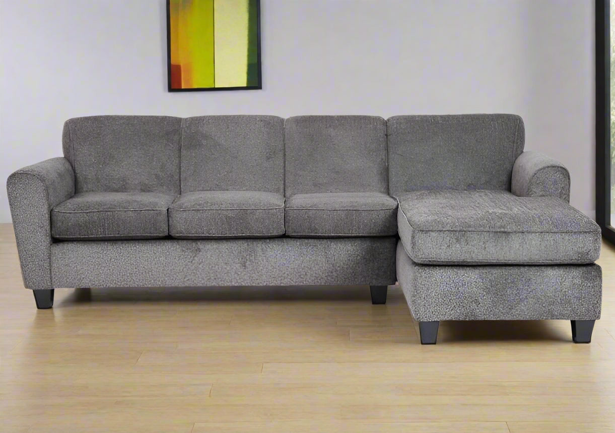 Canadian Made Fabric Sectional Sofa Grey 2680