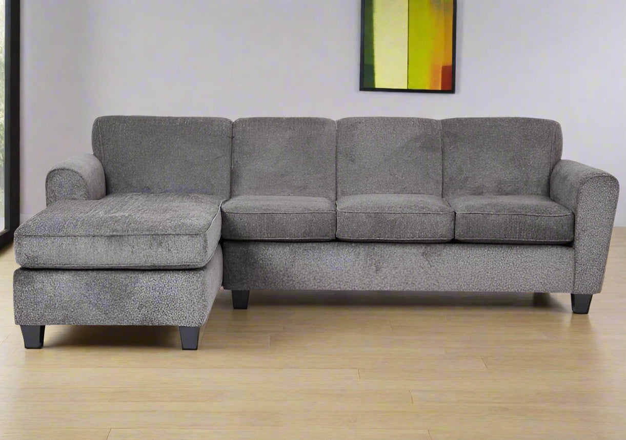 Canadian Made Fabric Sectional Sofa Grey 2680
