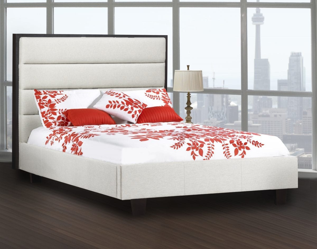 Canadian Made Platform Bed With Lofty Tufted Panels Off White R 158