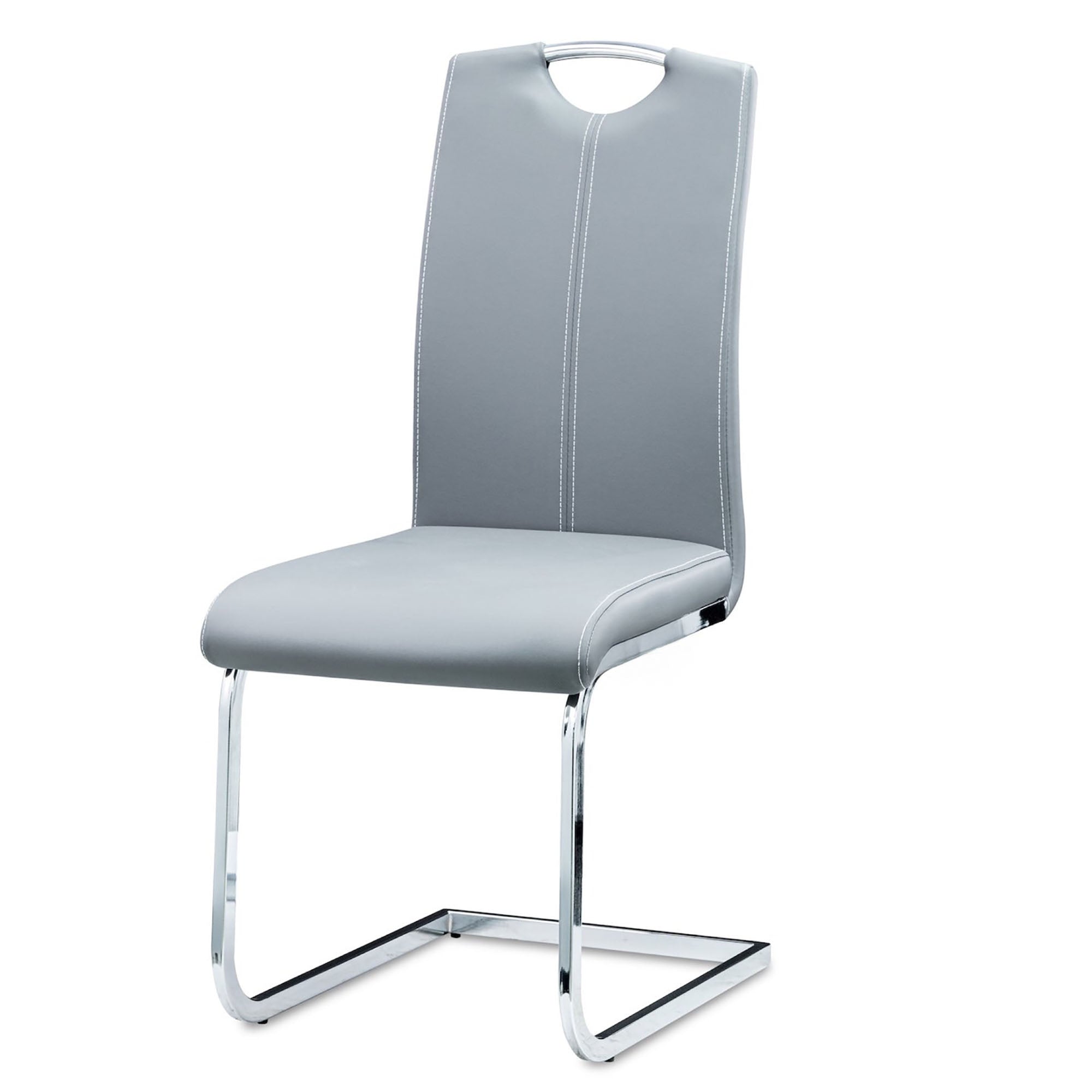 Carina Grey Dining Chair with Silver Handle - Set of 4