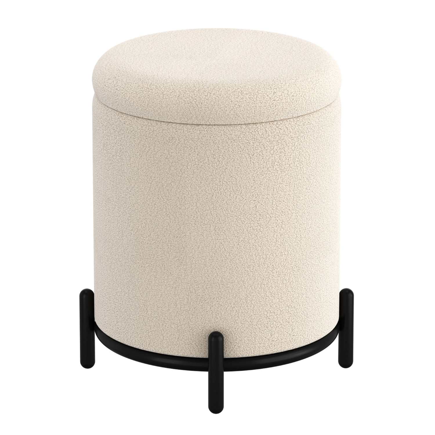 Castor Storage Ottoman in Cream Boucle 402-883CM