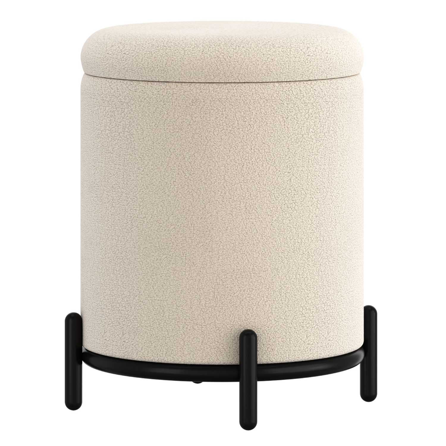 Castor Storage Ottoman in Cream Boucle 402-883CM