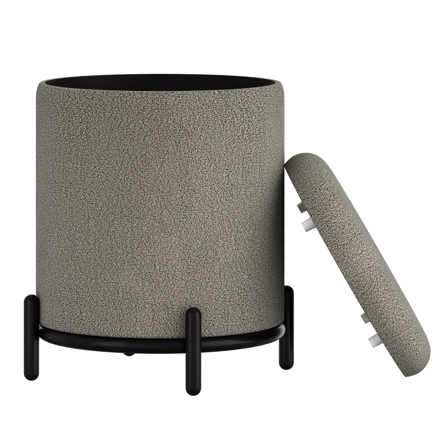 Castor Storage Ottoman in Warm Grey Boucle 402-883WGY
