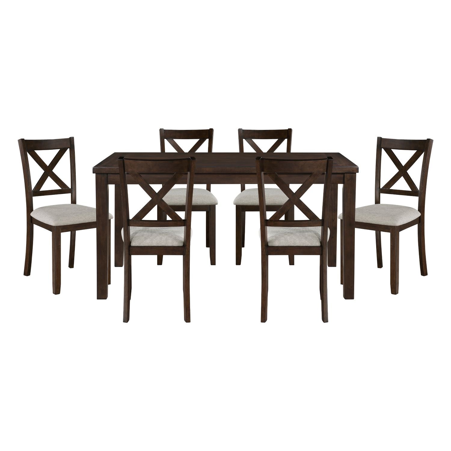 Challis 7pc Dark Cherry Wooden Dining Set 5905
