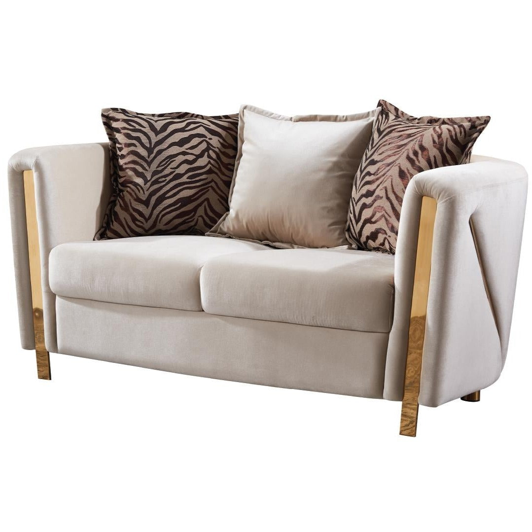 chanelle sofa set cream loveseat
