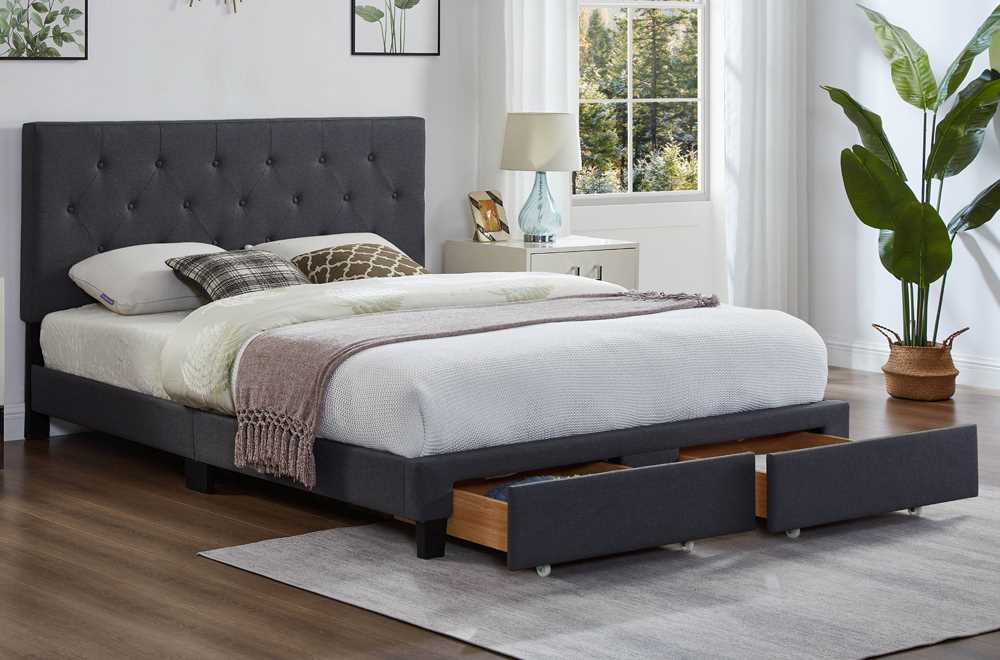 Charcoal Platform Storage Bed 2125