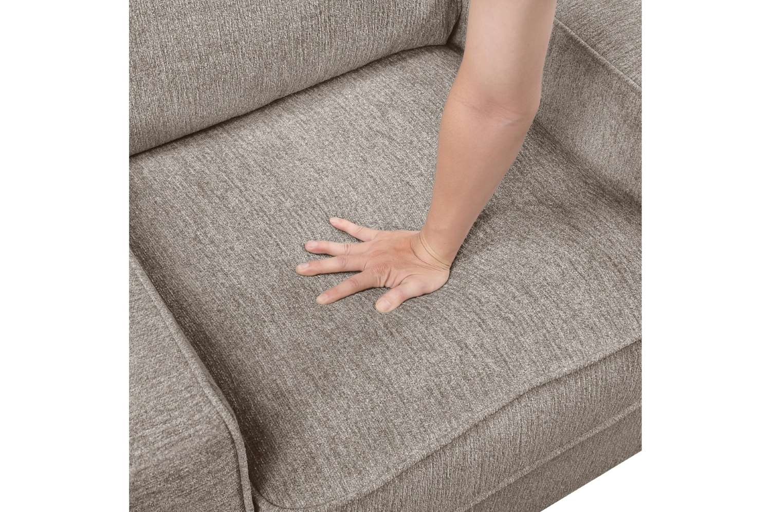 Chenille Taupe Fabric Sofa Set with 4 Decorative Pillows 9748