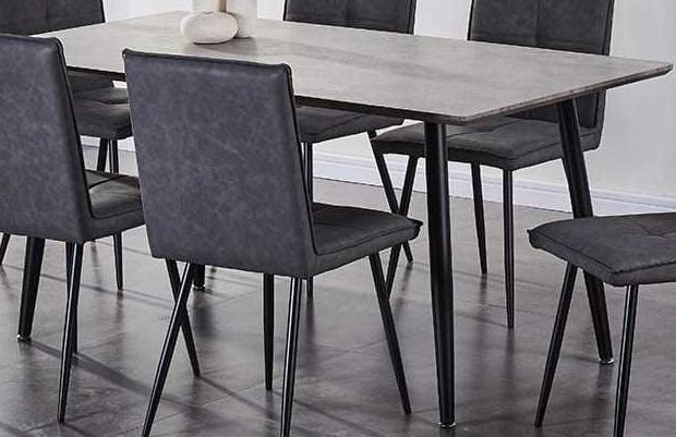 Concrete Look Dining Table Grey T 3315