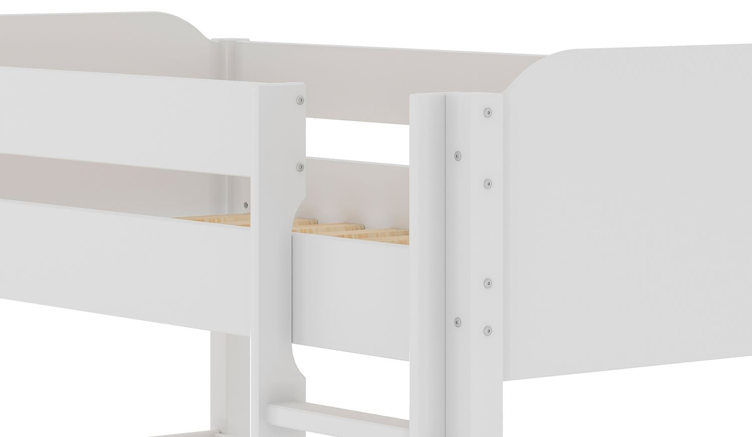 Coney Wooden Twin Loft Bed with Desk Bunk Bed White 2003