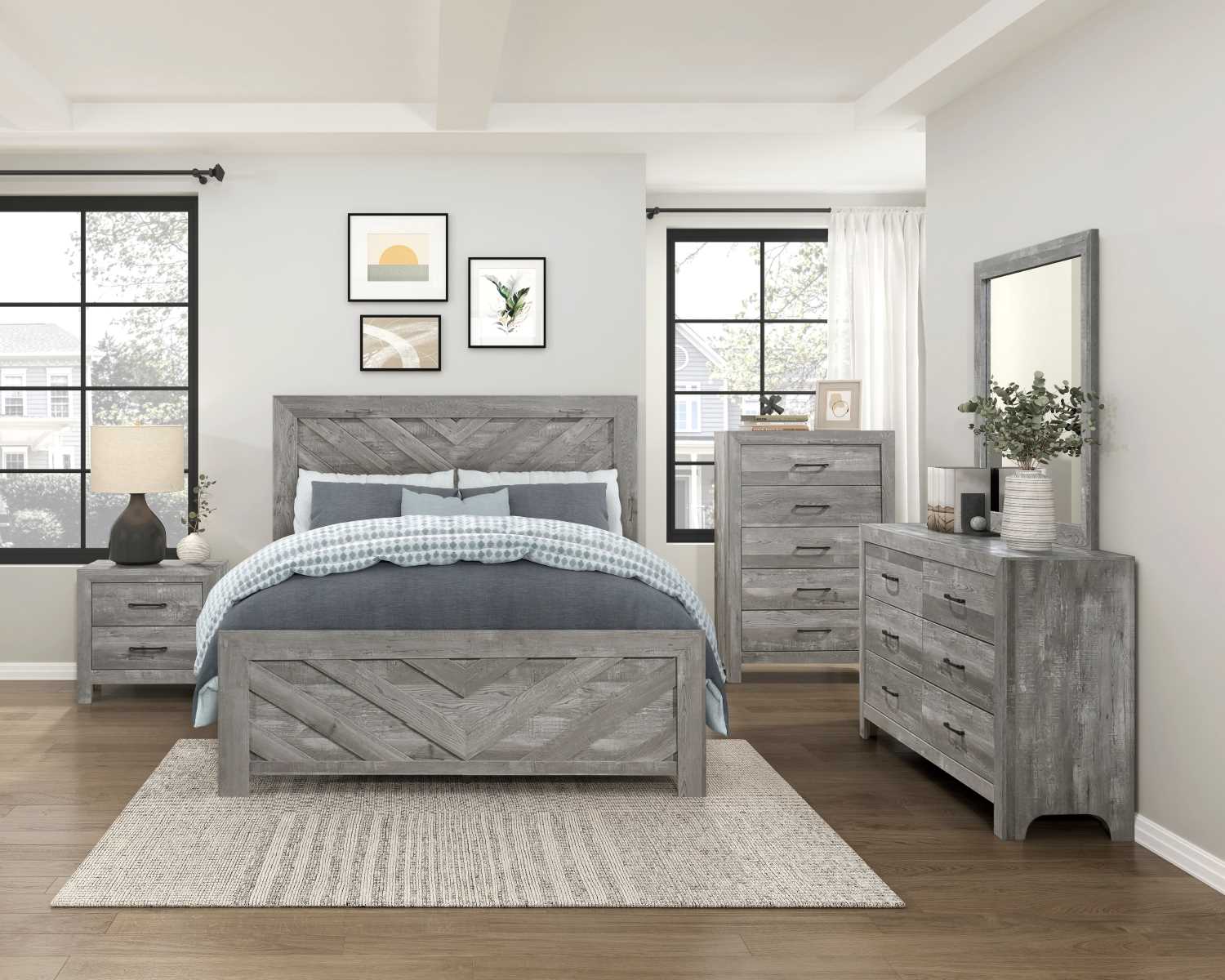 Corbin 6PC Bedroom Set Grey 1534NP