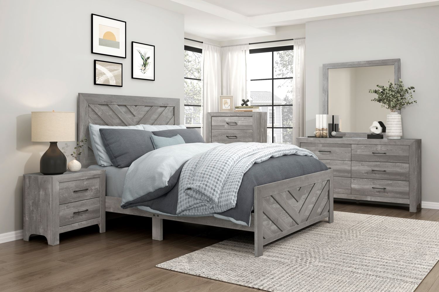 Corbin 6PC Bedroom Set Grey 1534NP