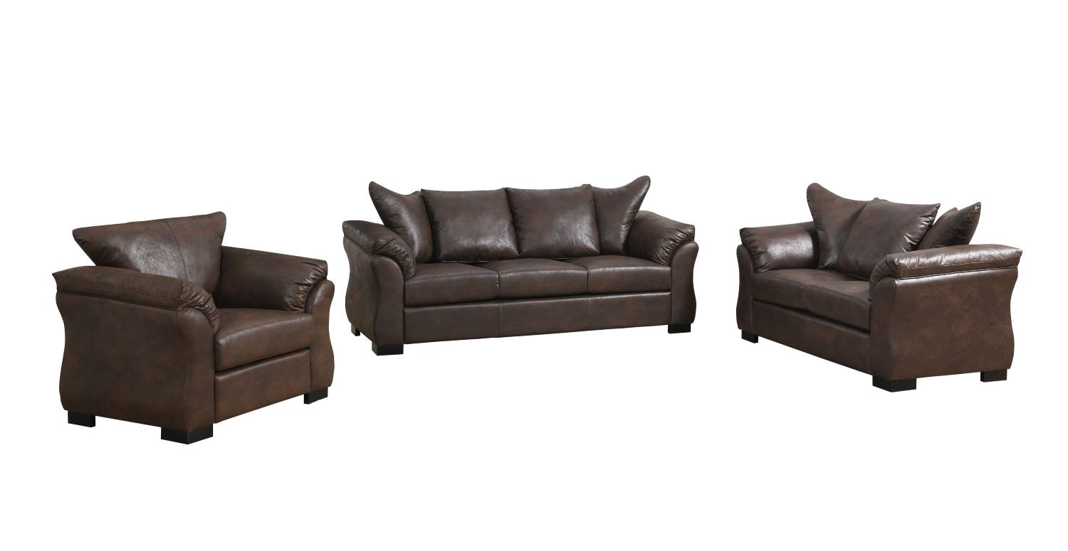 Corso Brown Microfiber Sofa Set with Pillow-style Back 99075 BRW