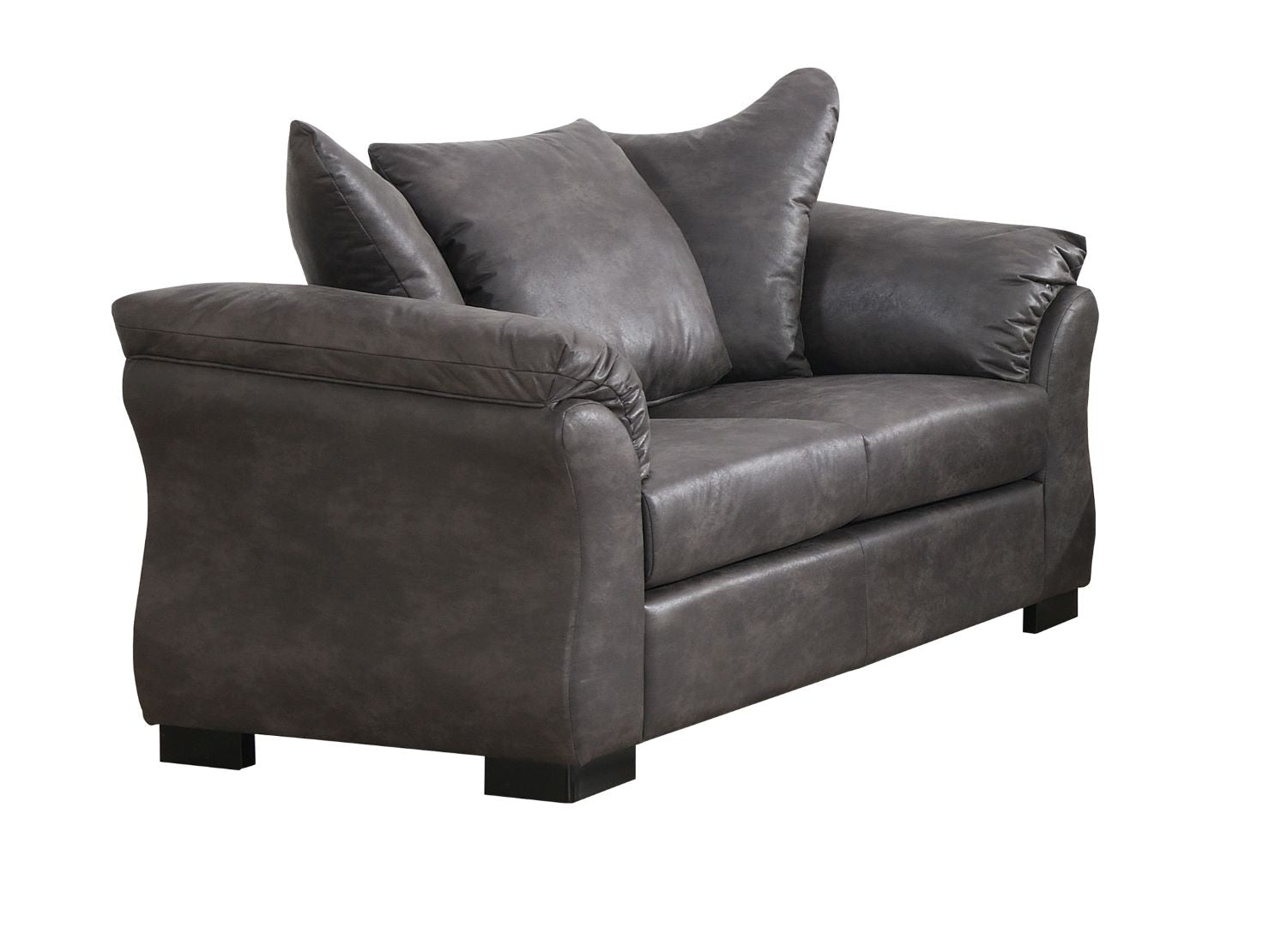 Corso Charcoal Microfiber Sofa Set with Pillow-style Back 99075 CHR