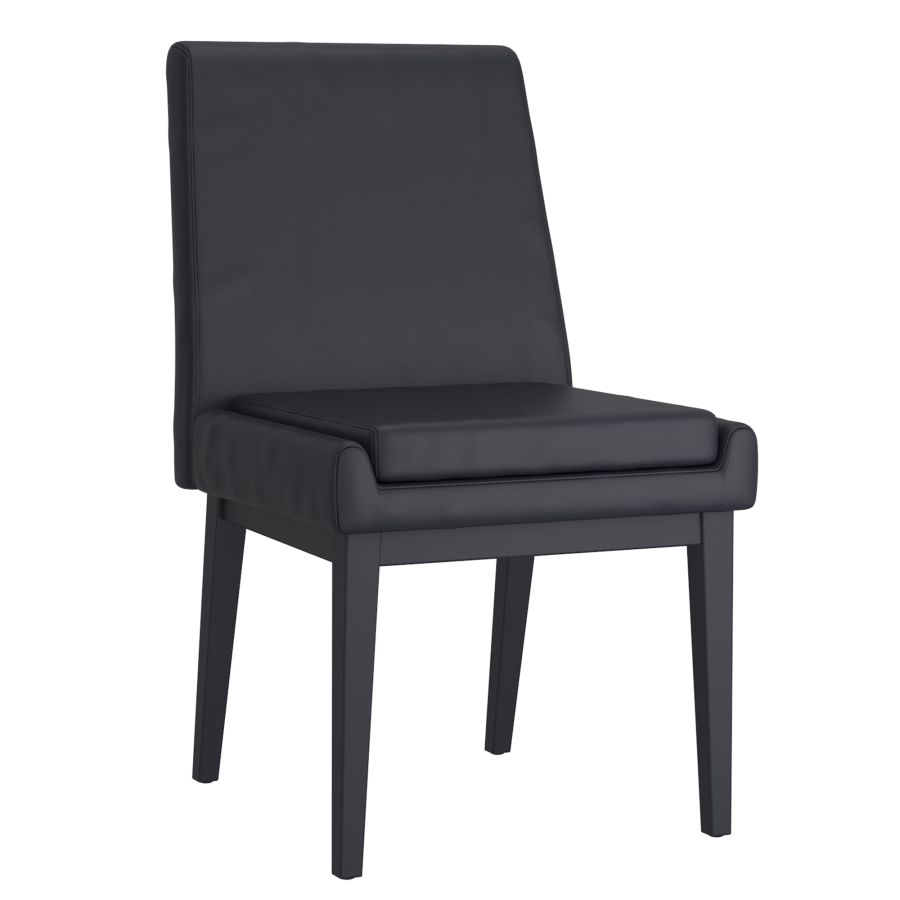 Cortez Dining Chair, Set of 2, in Black Faux Leather and Black  202-081