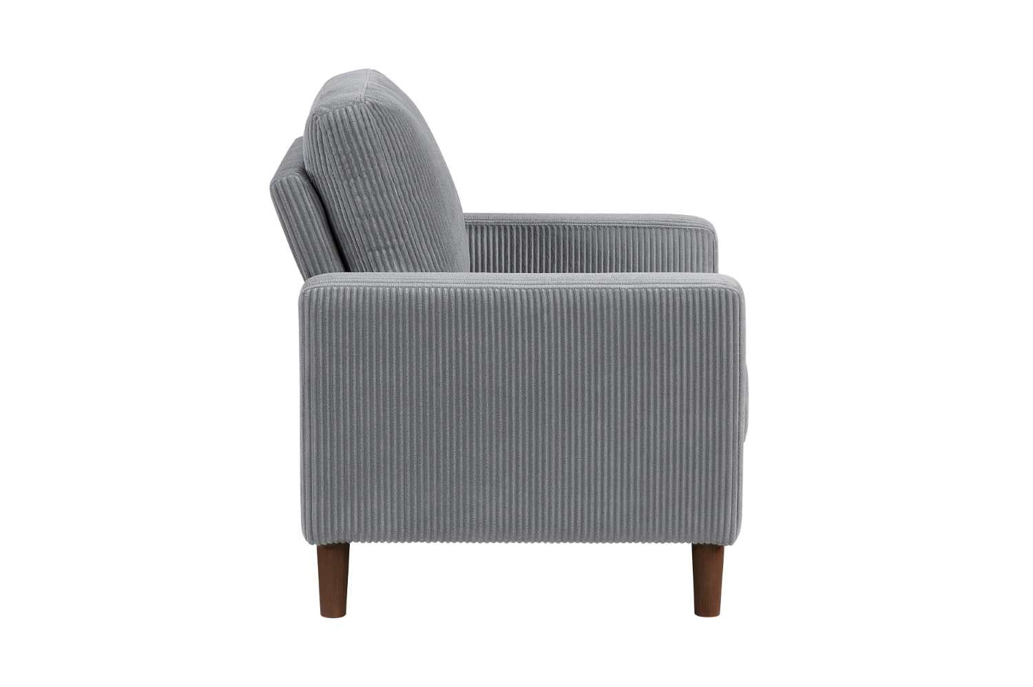 Crandall Grey Corduroy Fabric Sofa Set 9520