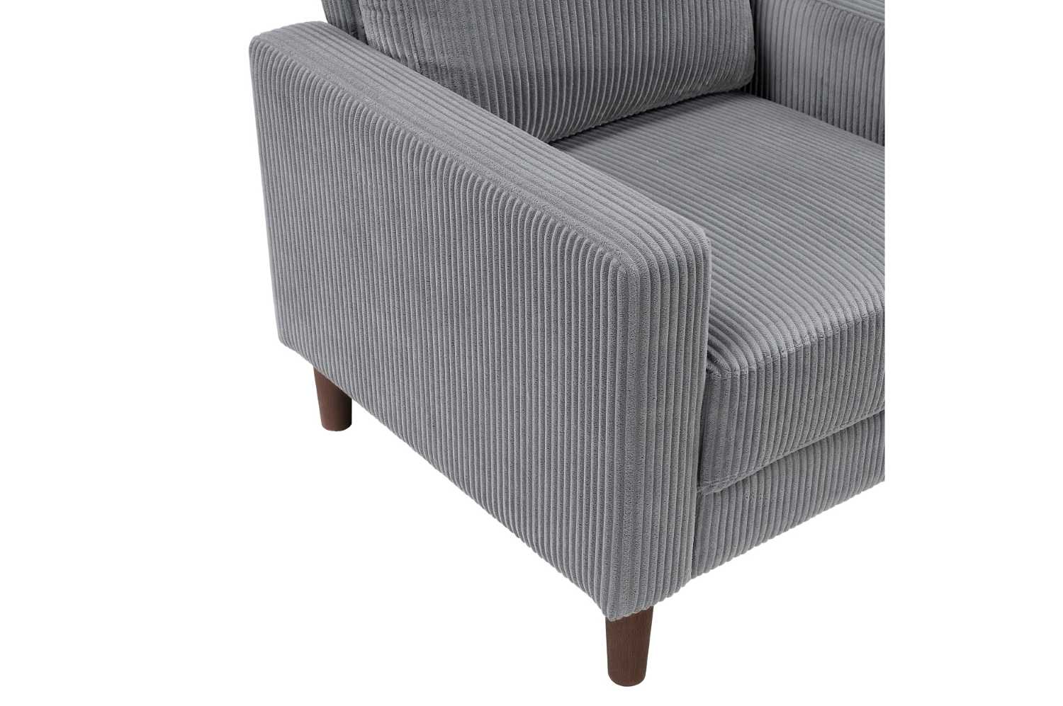 Crandall Grey Corduroy Fabric Sofa Set 9520