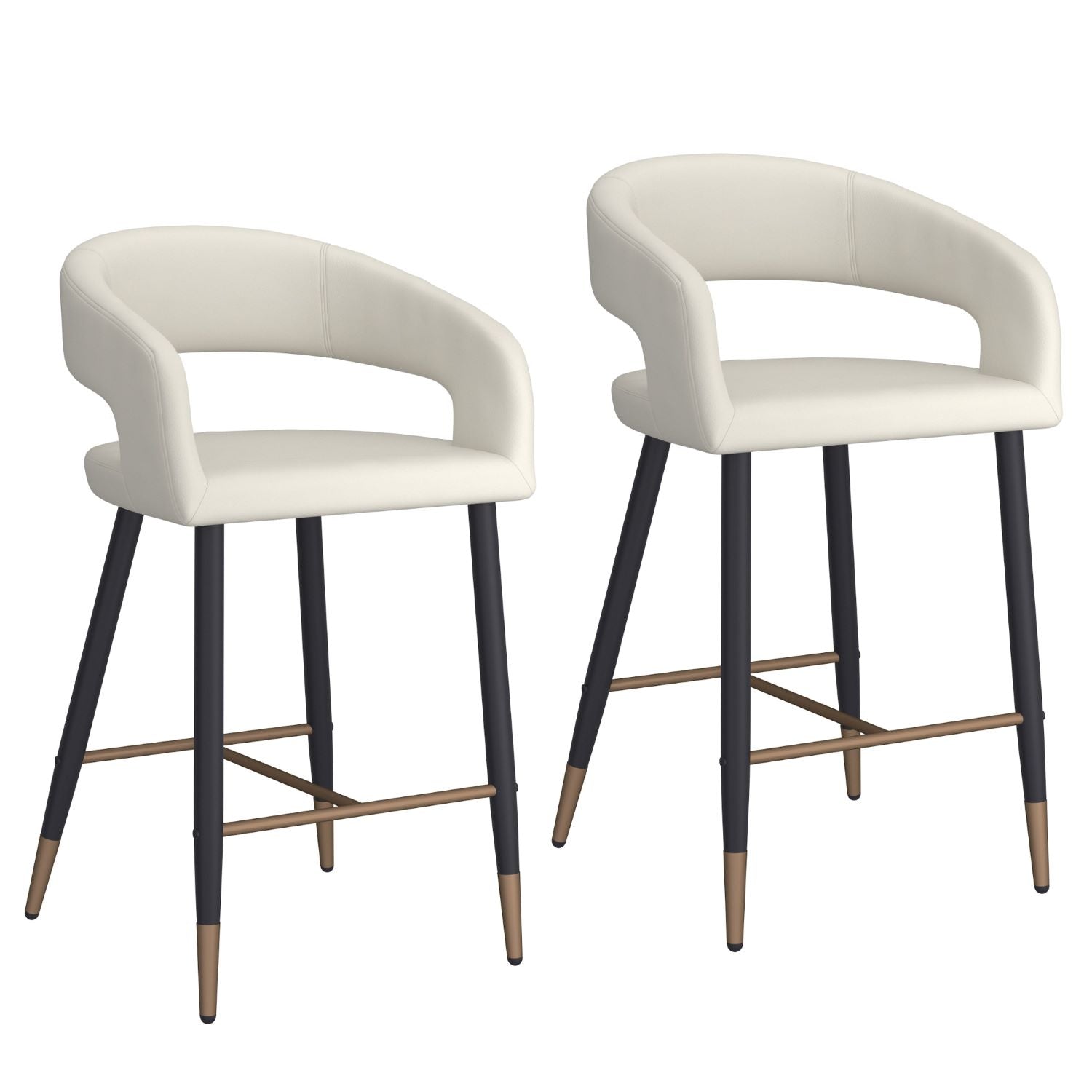 Crimson 26" Counter Stool, Set of 2, in Beige & Black 203-096BEG