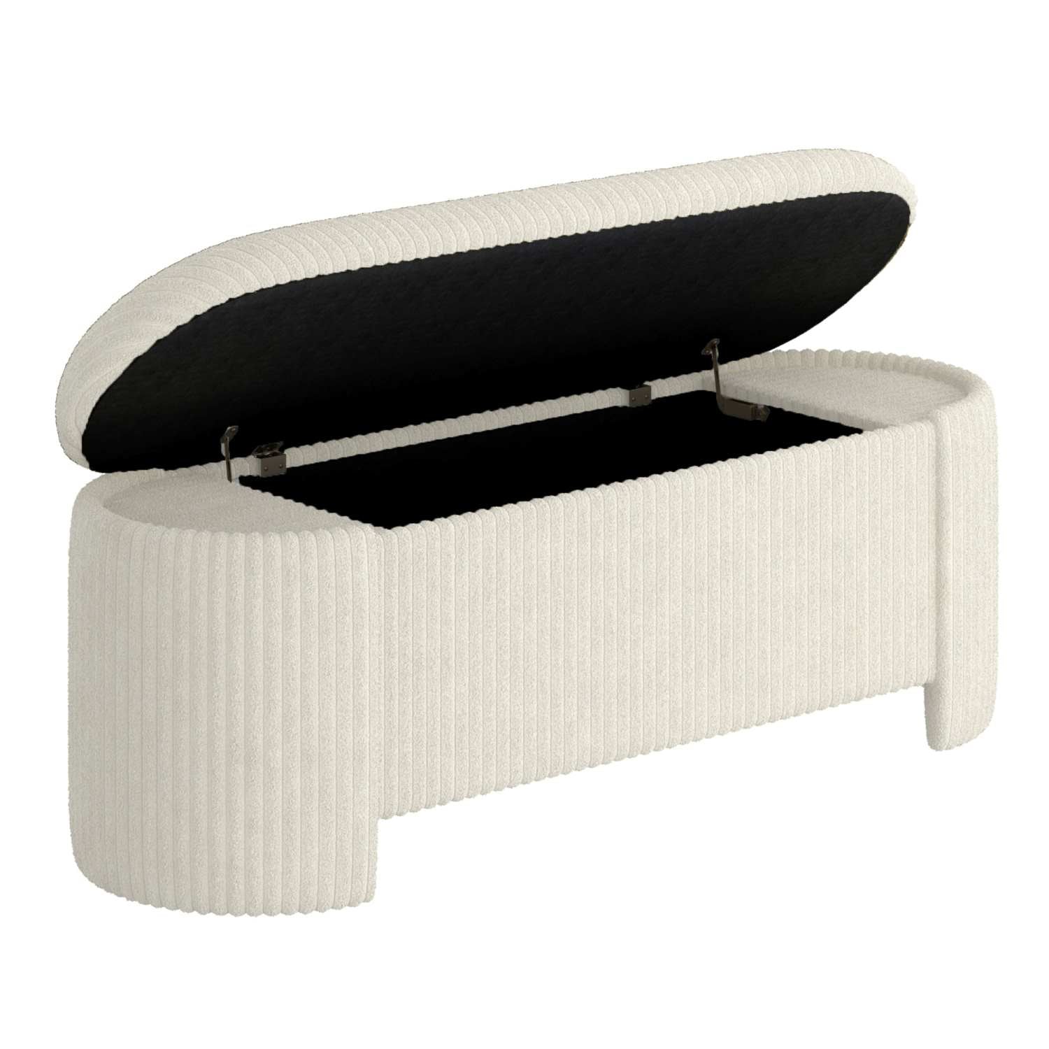 Cybil Storage Ottoman in Ivory Fabric 402-901IV