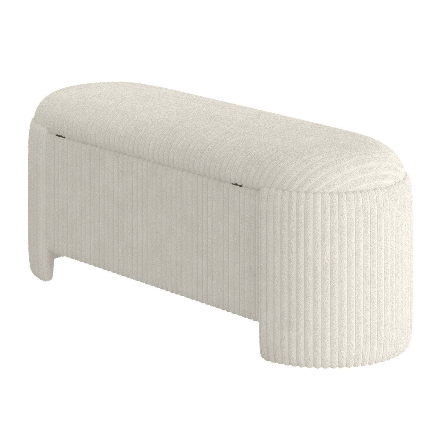 Cybil Storage Ottoman in Ivory Fabric 402-901IV