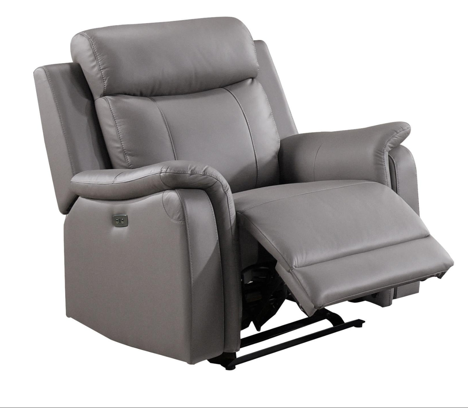 Cyrus Top Grain Leather Power Reclining Sofa Set Light Grey 99840