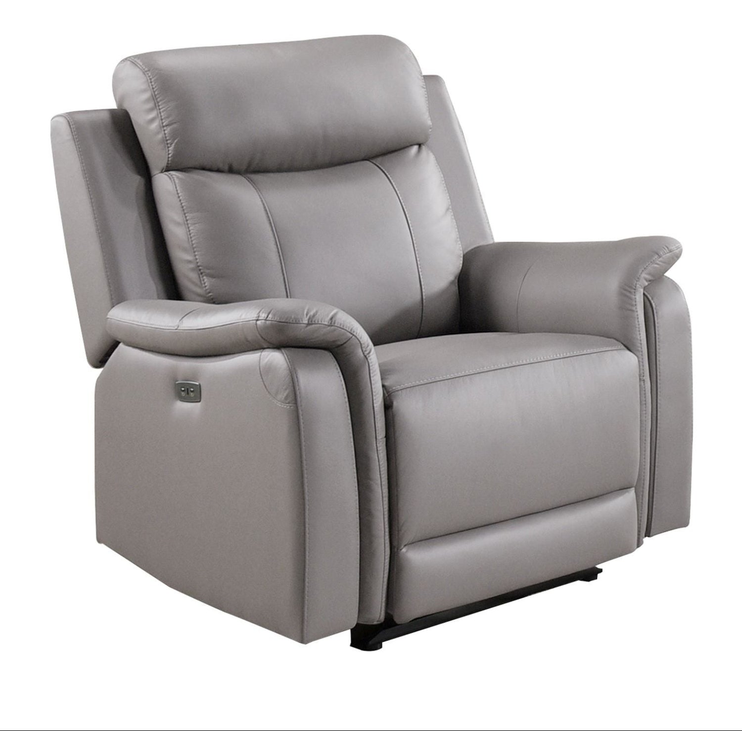 Cyrus Top Grain Leather Power Reclining Sofa Set Light Grey 99840