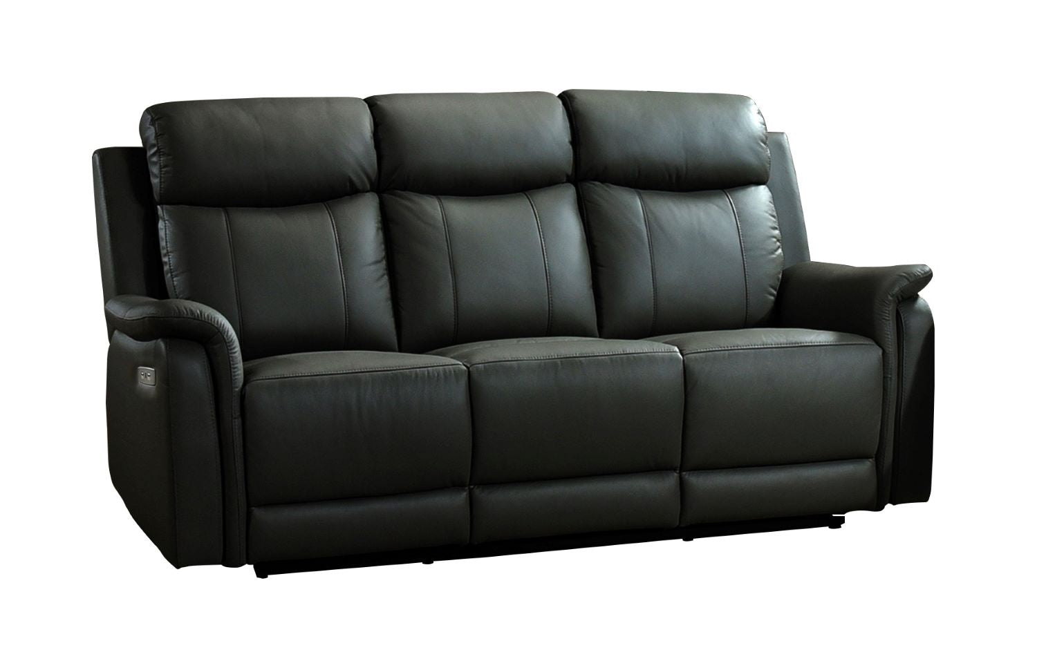 Cyrus Top Grain Leather Power Reclining Sofa Set Black 99840