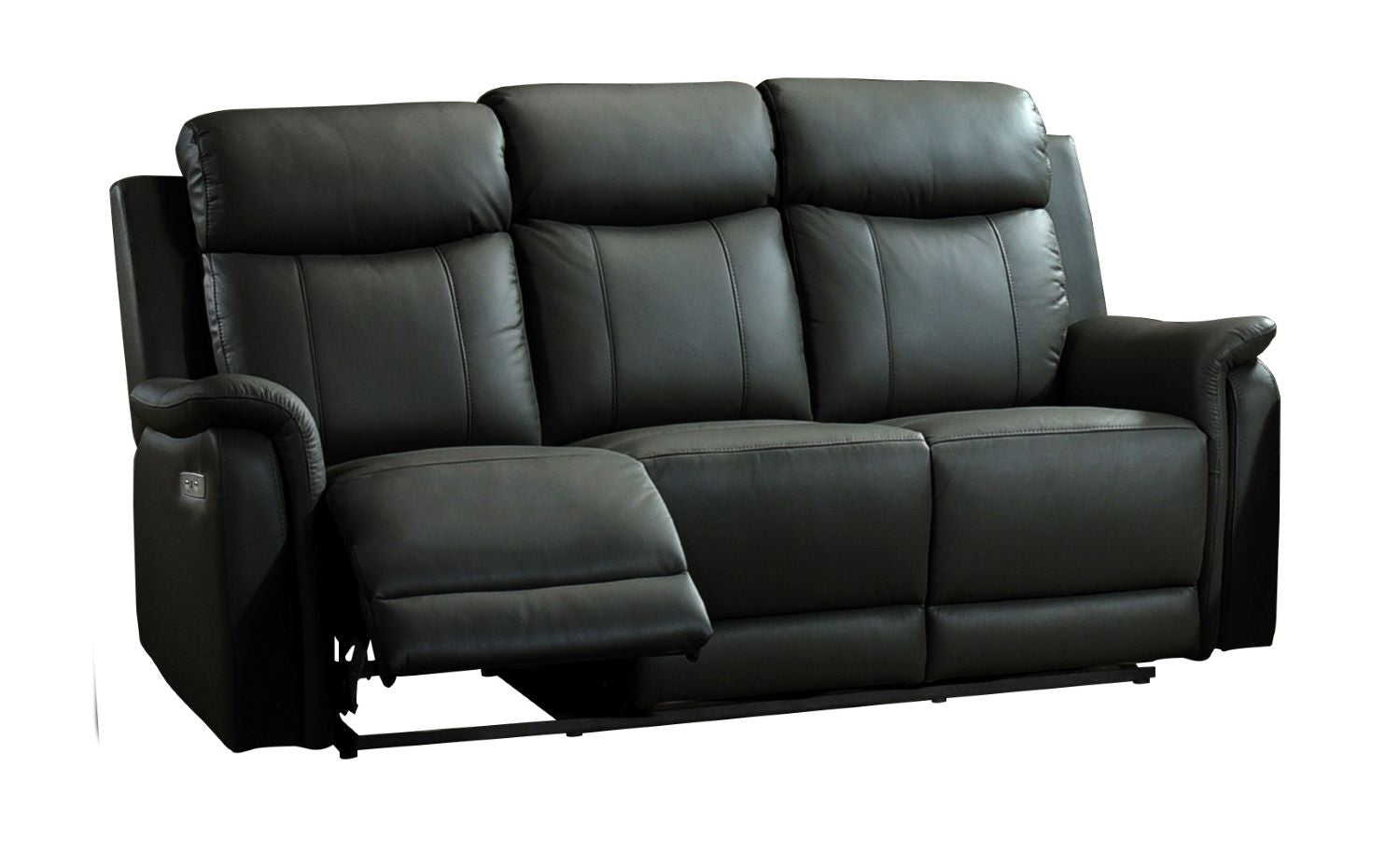 Cyrus Top Grain Leather Power Reclining Sofa Set Black 99840