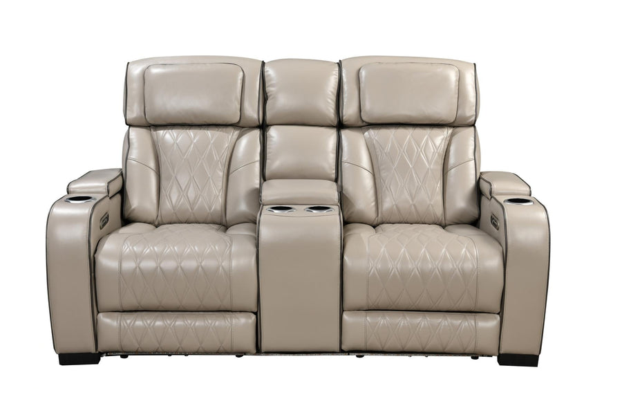 Terry Power Recliner Sofa Set with LED 10152 - Beige