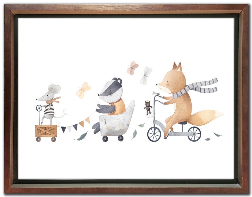 Animals On The Go Canvas Art 12" x 16"