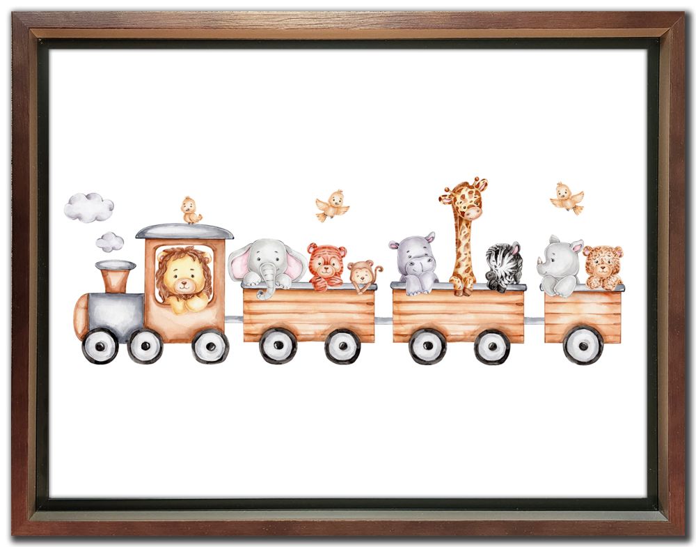 Animal Train Canvas Art 12" x 16"