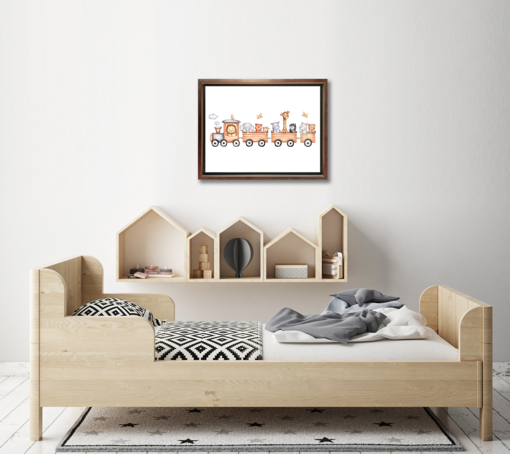 Animal Train Canvas Art 12" x 16"