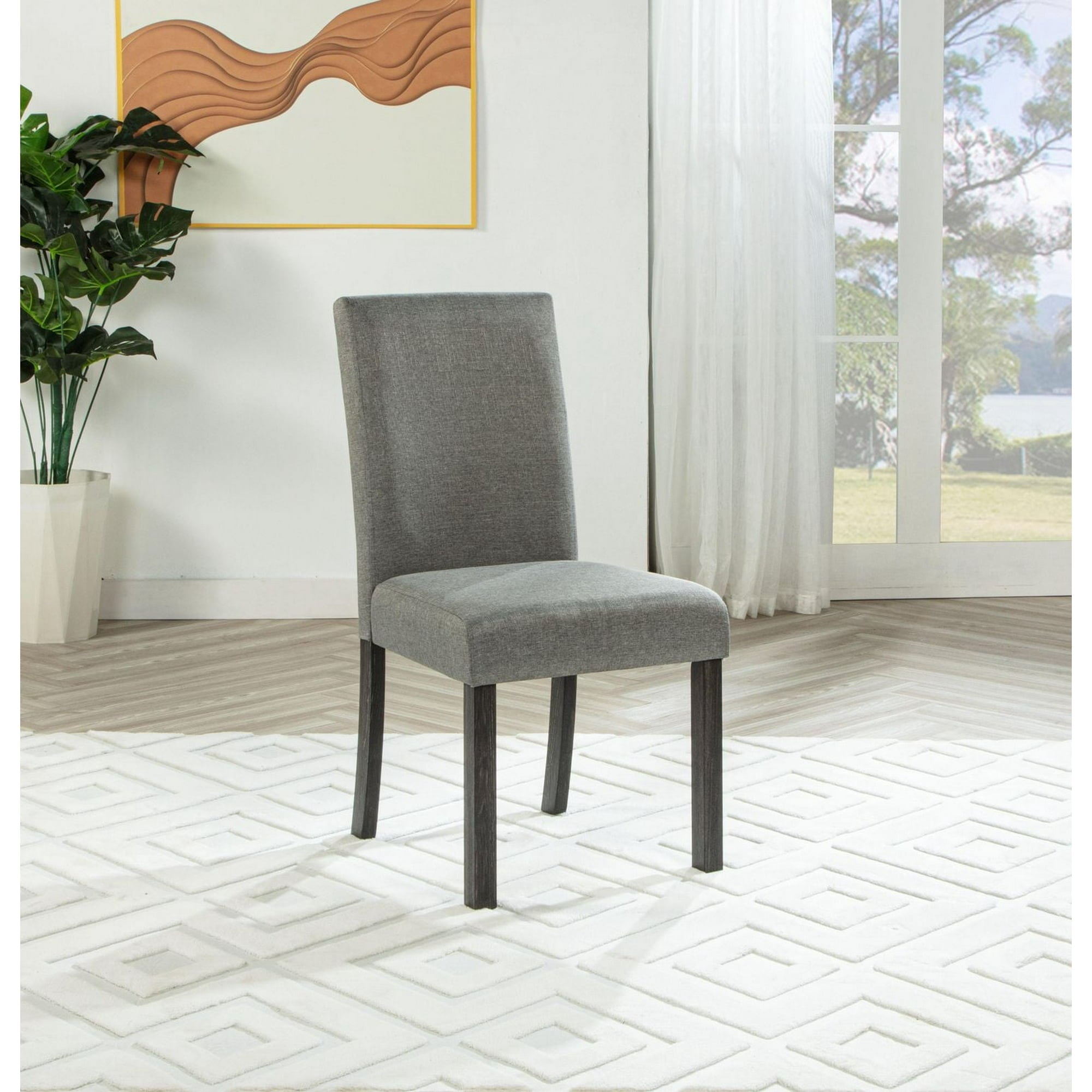 Orchid 5 PCS Solid Wood Dining Set in Dark Grey Color DT37-DTS