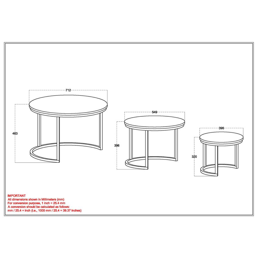 Darsh 3pc Coffee Table Set in Natural and Black 303-403