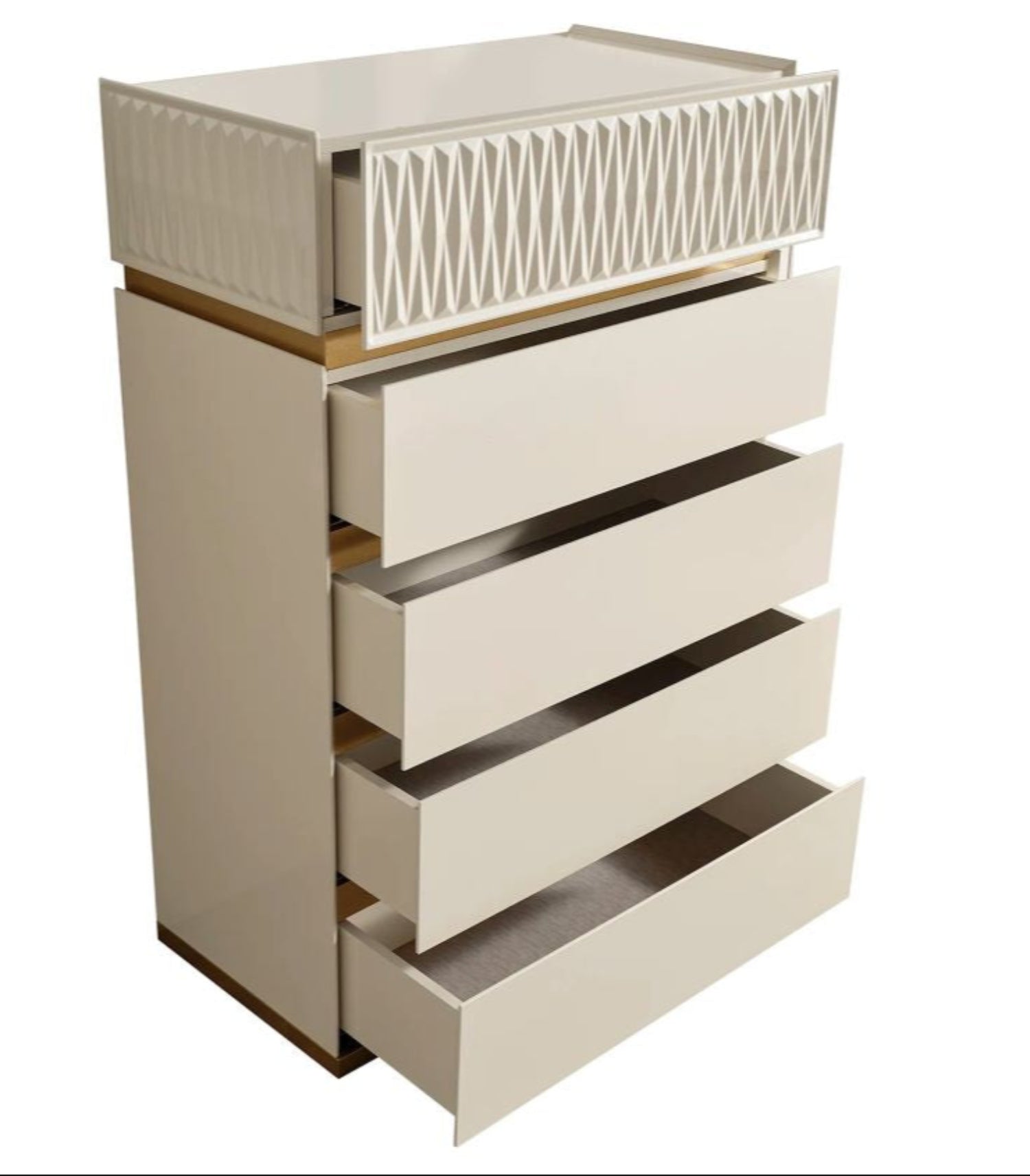 Delfano Gold and Cream Lacquer Finish Chest 1761