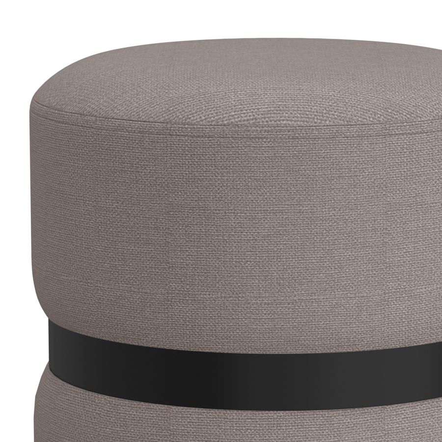 Demi Round Ottoman and Warm Grey and Black 402-172