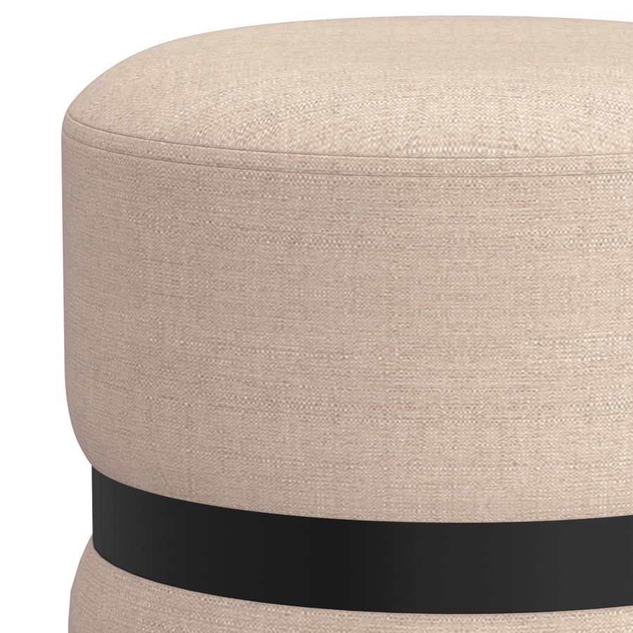 Demi Round Ottoman in Beige and Black 402-172