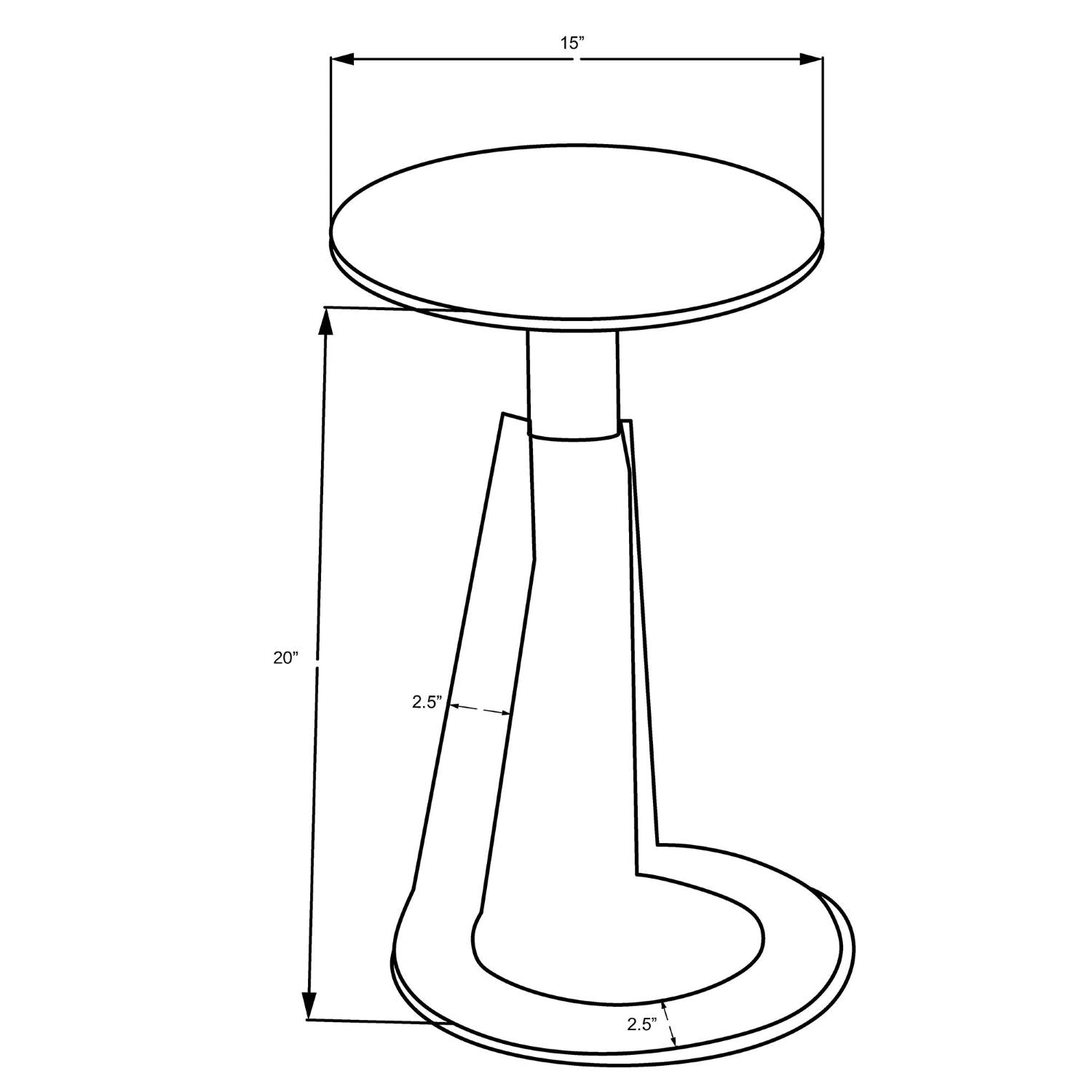 Devas Accent Table in Black Marble 501-112BK