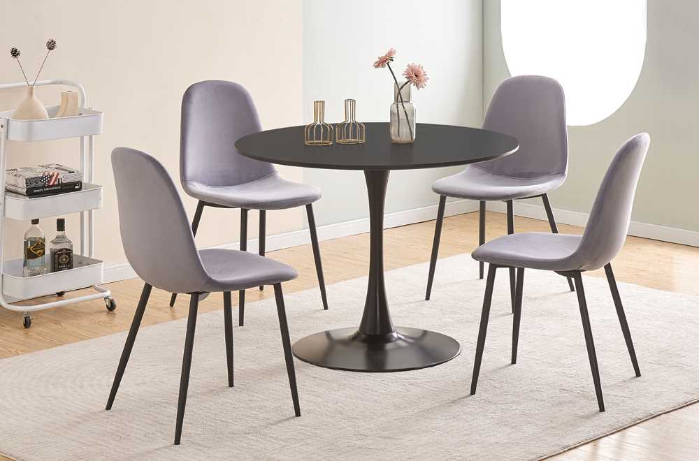 Velvet Dining Chair Grey Set Of 4 T 215