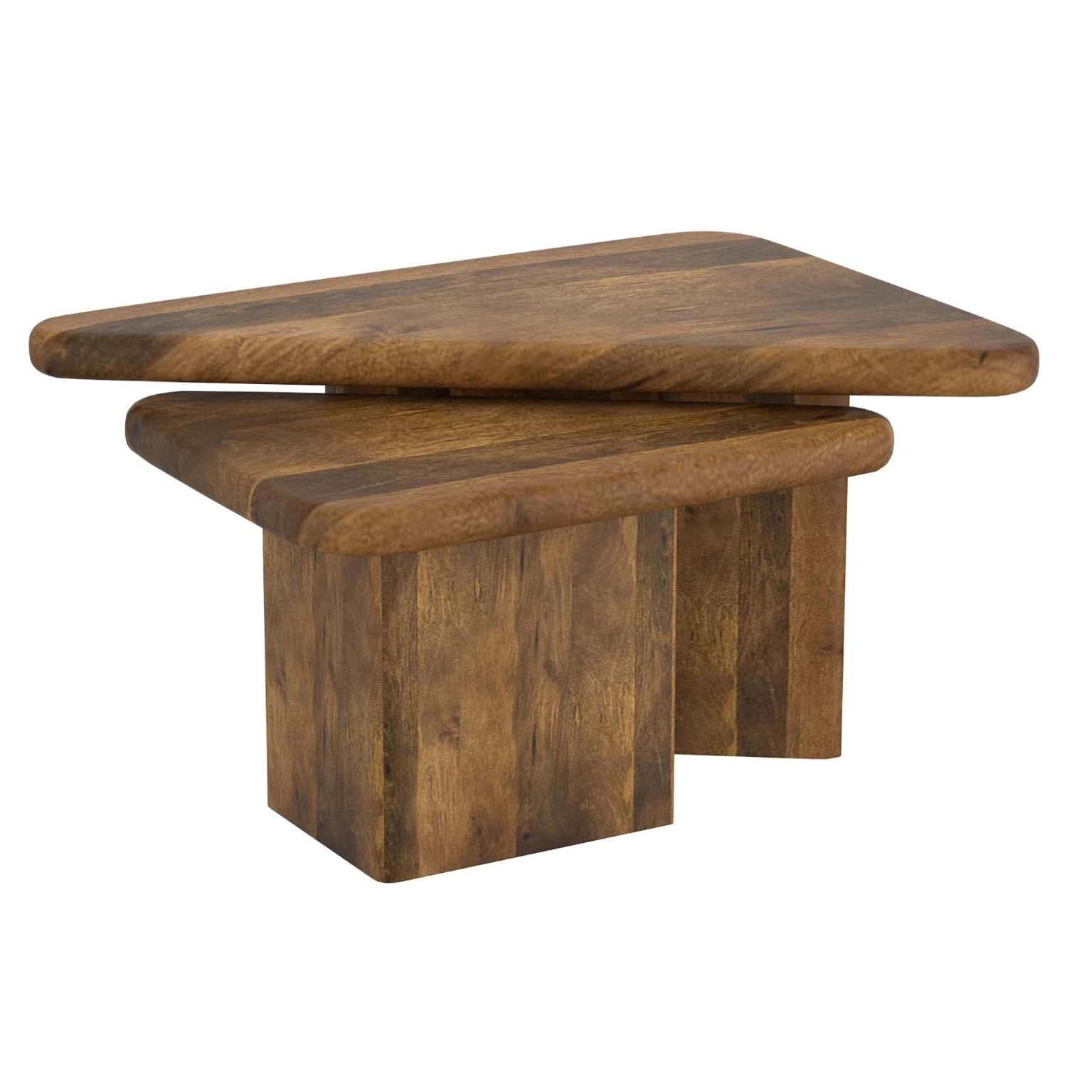 Draco 2pc Coffee Table Set Walnut 303-155WAL
