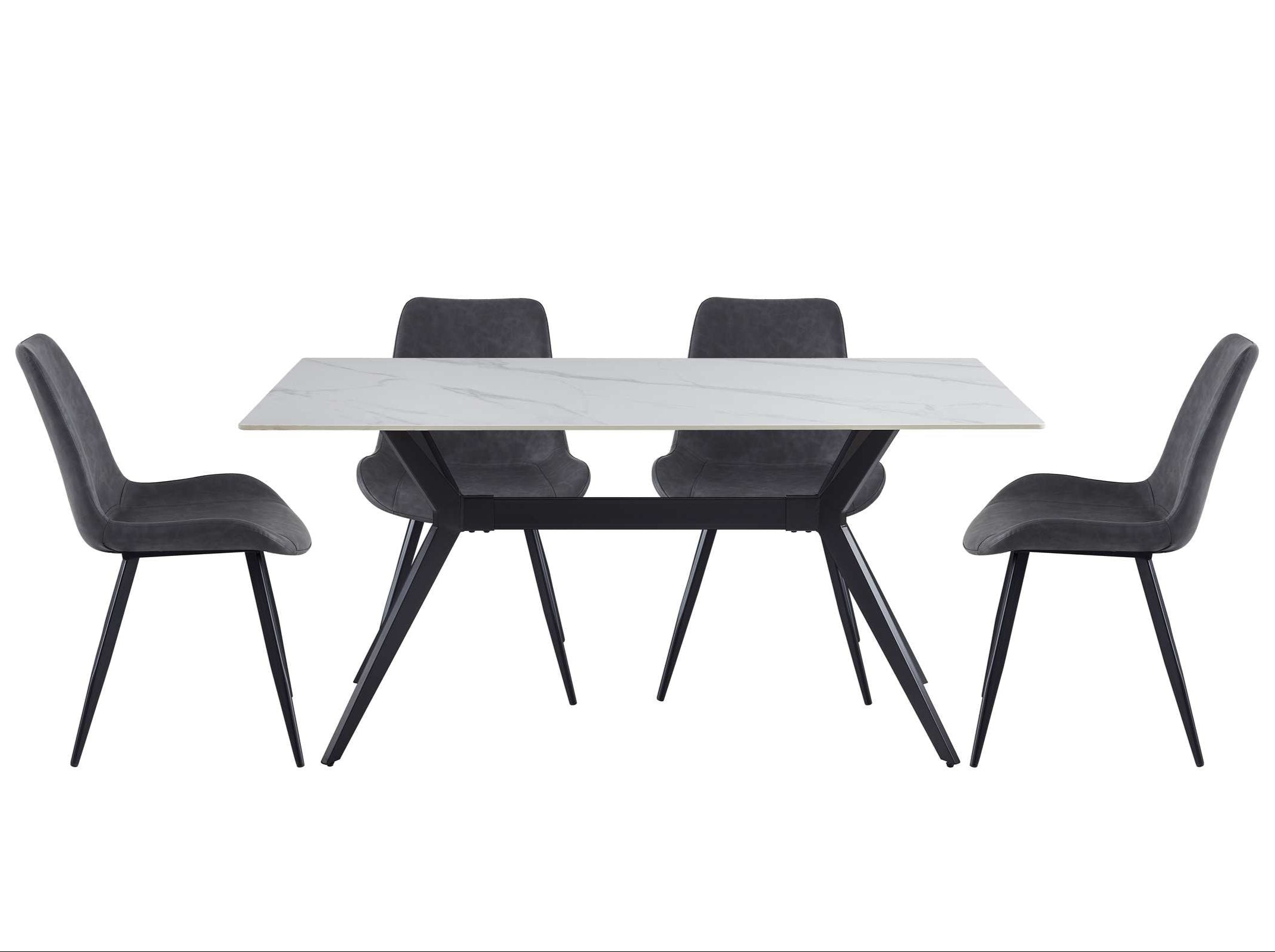 Dumas White Sintered Stone Dining Set 5916