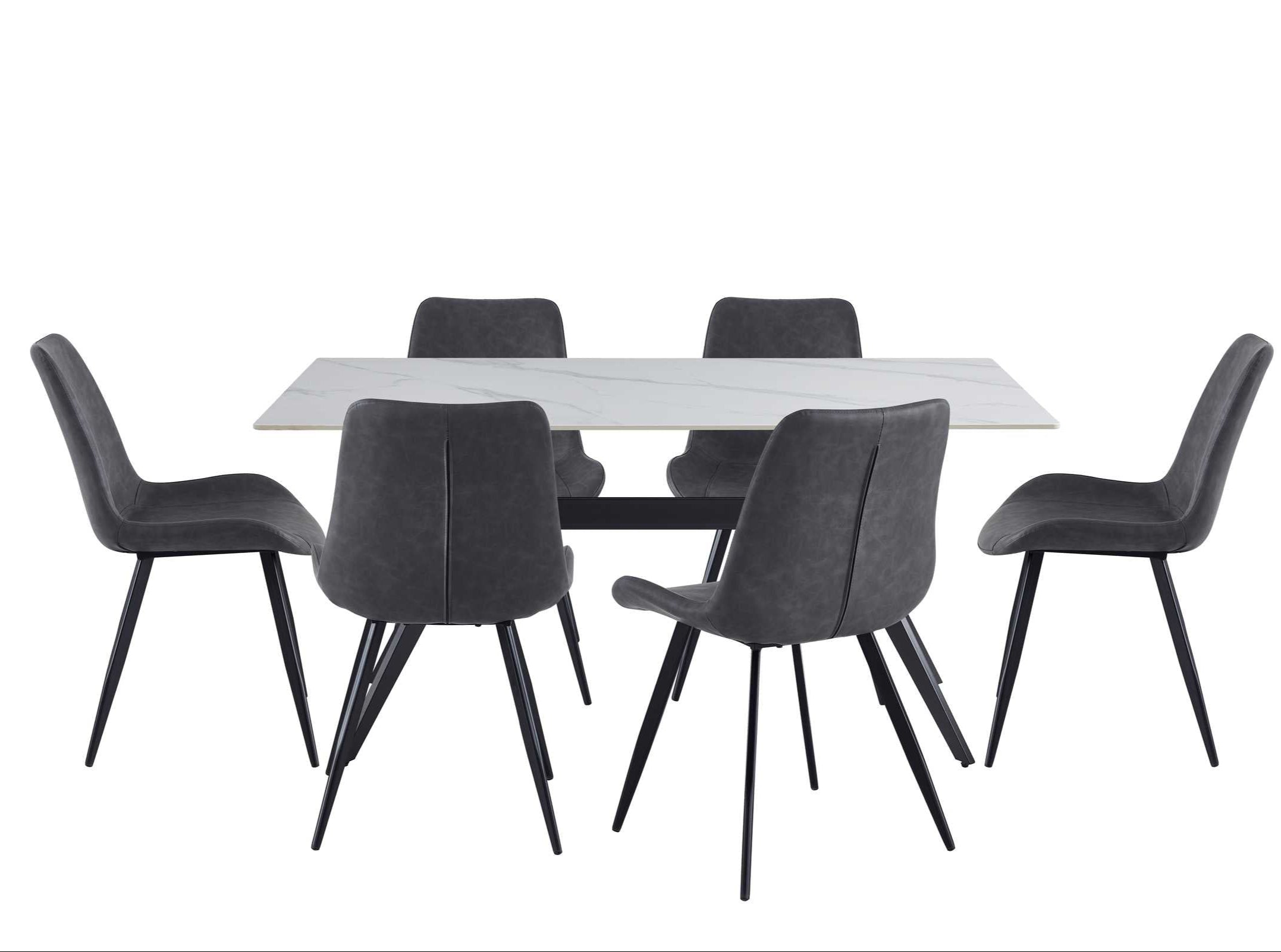 Dumas White Sintered Stone Dining Set 5916