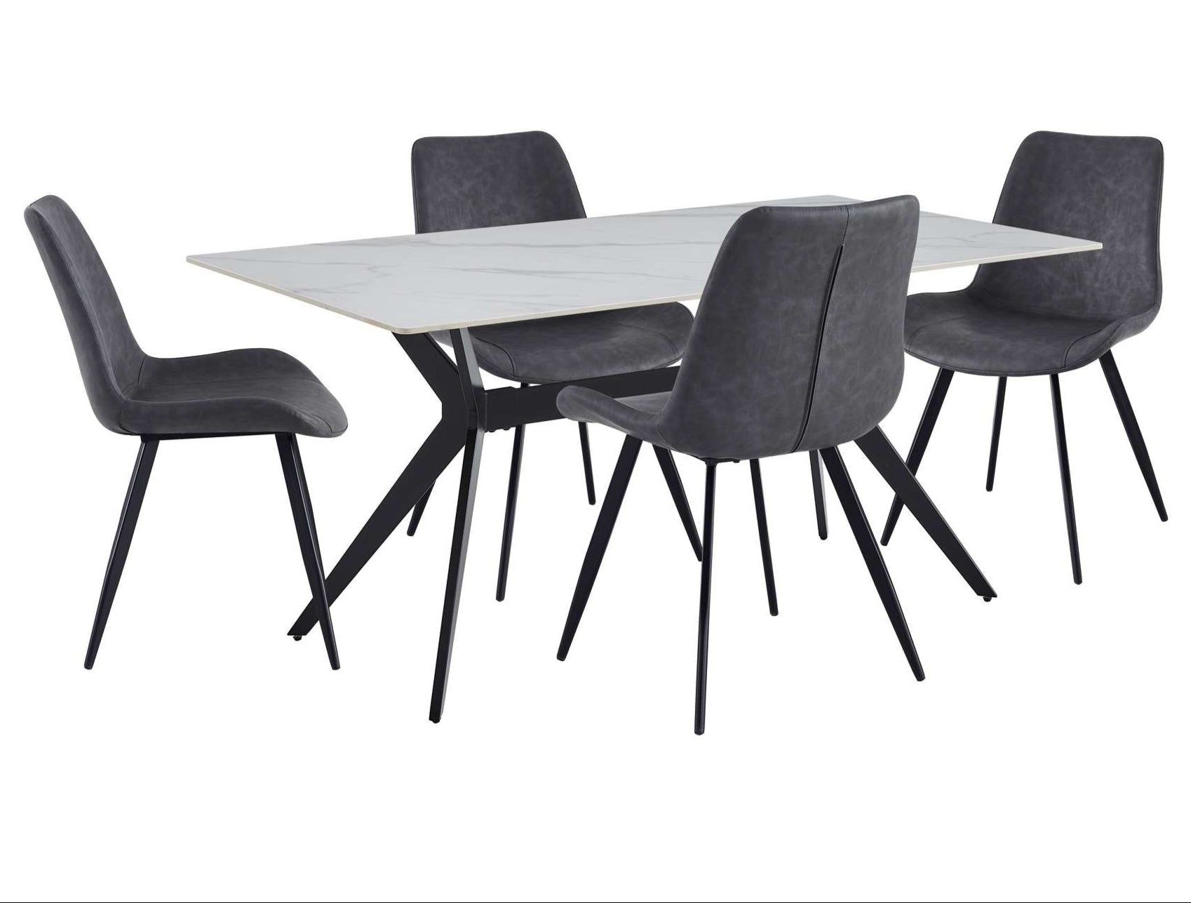 Dumas White Sintered Stone Dining Set 5916