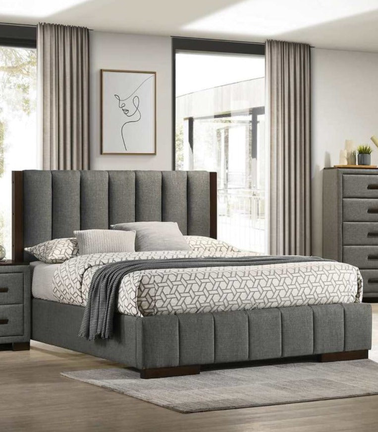 Dylan Fabric Bed Dark Grey